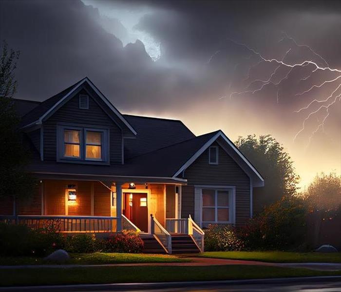 Charlotte Home during lightening storm.
